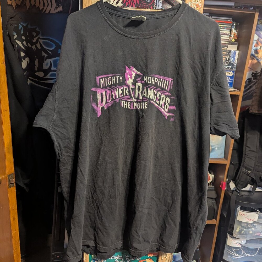 Mighty Morphin Power Rangers The Movie Black T-Shirt size 2XL